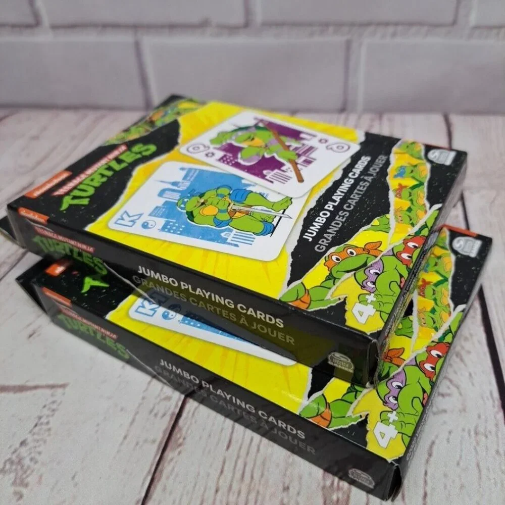 Lot Of 2, New, Teenage Mutant Ninja Turtles TMNT Jumbo Playing Cards